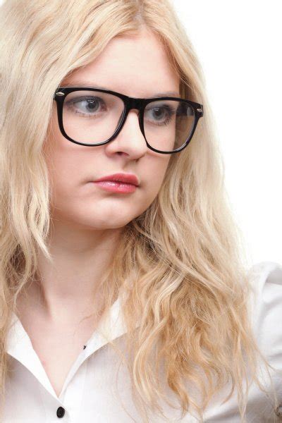 Beautiful Blonde Girl Wearing Glasses Stock Photo By ©velesstudio 102661202