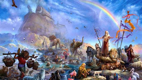 Noah S Ark From First Sunday Of Lent Bible Artwork Religion Noah S Ark Biblical Art Rainbow