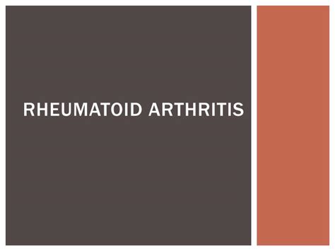 Ppt Rheumatoid Arthritis Powerpoint Presentation Free Download Id