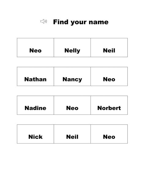 Find Your Name Neo Worksheet Live Worksheets