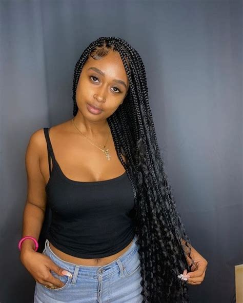 Brazy On Instagram “small Knotless Bohemian Box Braids On This Beauty Sarahpyt 😍 Comment Y In