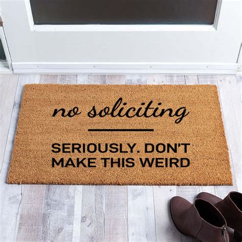No Soliciting Doormat Housewarming T Funny T New Etsy