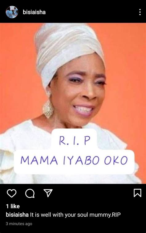 Just In Veteran Actress Iyabo Oko Dies Months After Her Rumored Death
