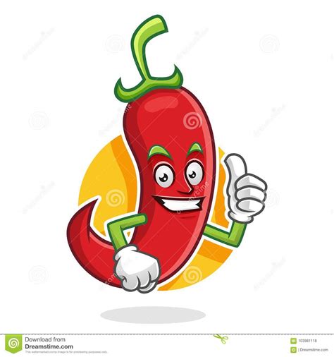 Thumb Up Chili Pepper Mascot Chili Pepper Character Chili Pepper