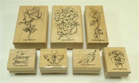 Flower Garden Wood Mounted Rubber Stamp Set From Stampin Up Retired Rose Hydrangea