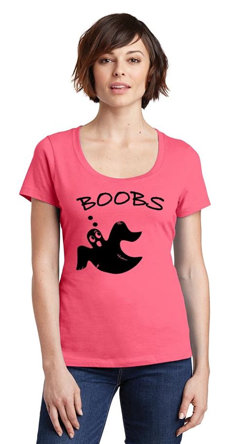 Ladies Boobs Ghost Scoop Tee Halloween Party Ebay