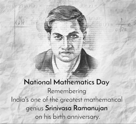 National Mathematics Day And Srinivasa Ramanujan Kreately