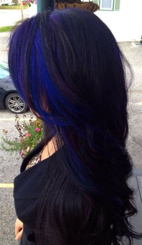 Blue Hair Streaks Dark Blue Hair Blue Ombre Hair Light Brown Hair
