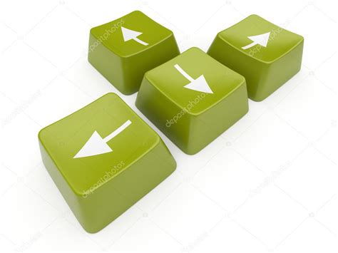 Green Computer Arrow Key 3d Isolated — Stock Photo © Flashdevelop 6040229