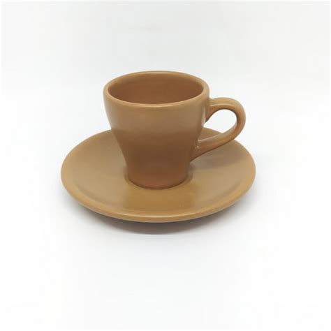ESPRESSO TULIP CUP 8 CL AND SAUCER 12 CM PASTEL BROWN Kumala