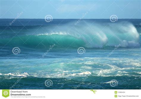 Sunset Beach Barreling Wave Hawaii Stock Photo Image Of