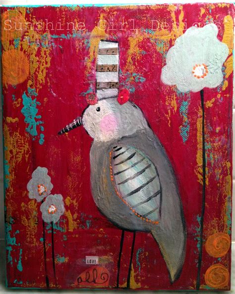 Whimsical bird original painting 8 x 10 canvas Love all | Etsy | Whimsical birds, Whimsical ...