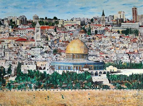 A Panoramic View Of Jerusalem Painting By Abraham Zimmermann