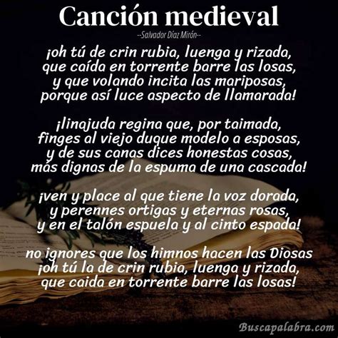 Poema Canción Medieval De Salvador Díaz Mirón Análisis Del Poema