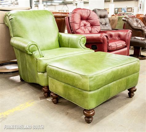 It fits into the little nook beside. CLAYTON MARCUS/ROWE - LIME GREEN LEATHER ARM CHAIR AND ...