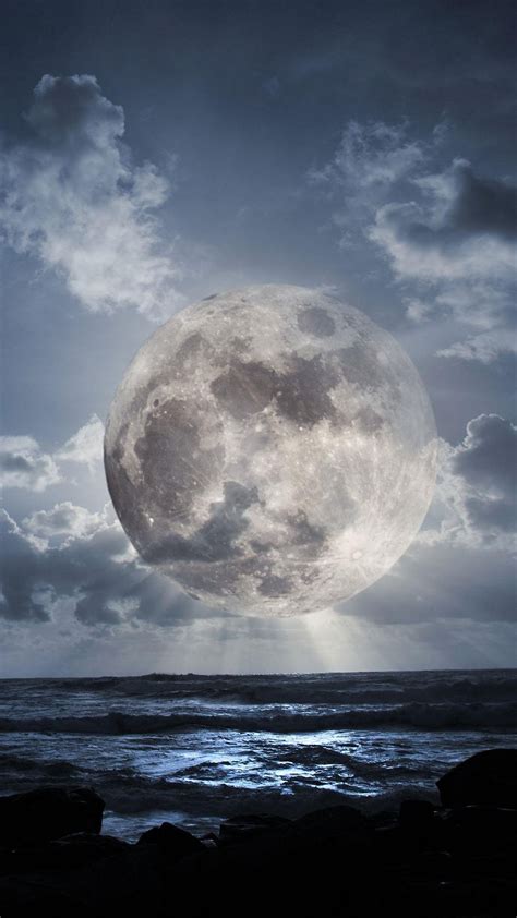 Moon Over Ocean Wallpaper Wallpapersafari