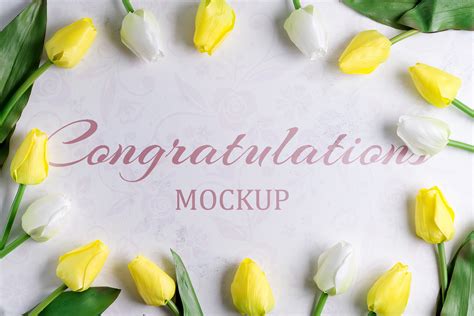 Mockup Card With Tulips Graphic By Yumyart · Creative Fabrica