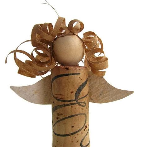 Wine Cork Angel Christmas Ornament Made From A Wine Cork Etsy Wine