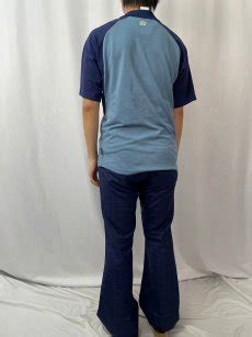 2000s 2000年代 アディダス 半袖Tシャツ 水色 紺 ネイビー ライトブルー サッカー フットボール ヴィテージ古着屋Feeet