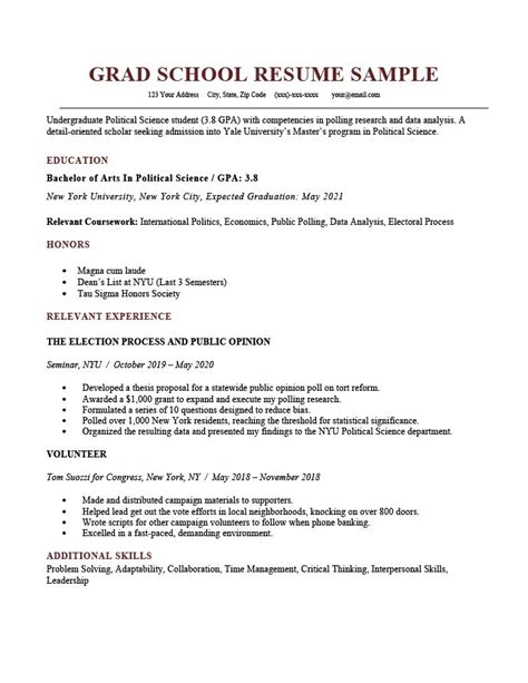 How To Write A Grad School Resume With Examples And Template In 2023