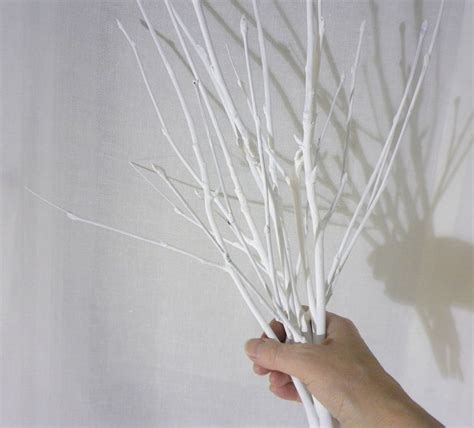 White Branches Painted Tree Branches Contemporary Christmas Etsy