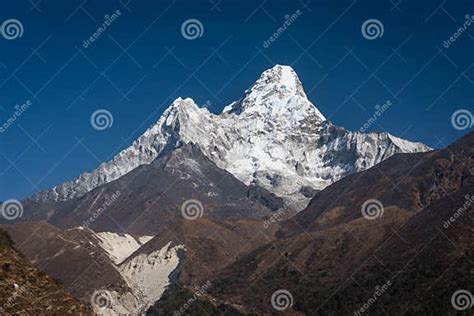 Ama Dablam Mountain Peak The Most Famous Peak In Everest Region Stock