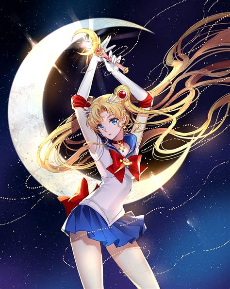 Hd Wallpaper Anime Girl Moon Sailor Tsukino Usagi Watermark Wallpaper Flare