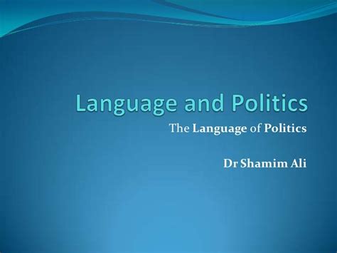 Language And Politics