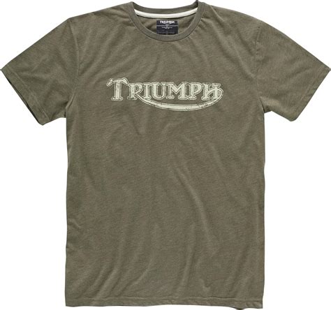 Triumph Vintage Logo T Shirt Khaki Green Mens Size Large