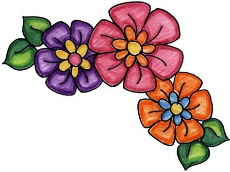 Dibujos De Flores En Colores Para Imprimir