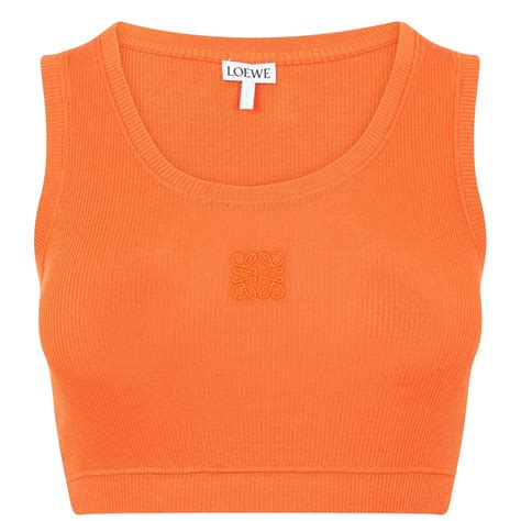 Loewe Anagram Crop Tank Top Women Orange 9120 Flannels