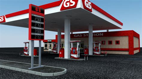 Gas Station Free 3d Model 3ds Obj Max Fbx Free3d
