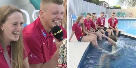 BBC presenter Mike Bushell falls into swimming pool during ...