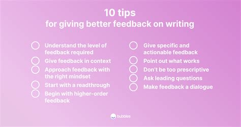 How To Give Better Feedback On Writing 10 Top Tips Bubbles