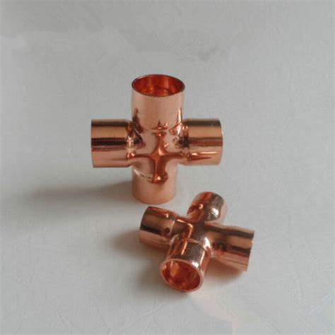 15mm 22mm 35mm Copper End Feed Cross 4 Way Pipe Fitting For Gas Water