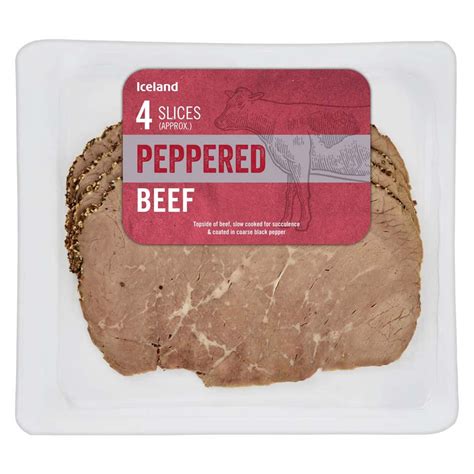 Iceland 4 Slices (approx.) Peppered Beef 100g | Beef | Iceland Foods