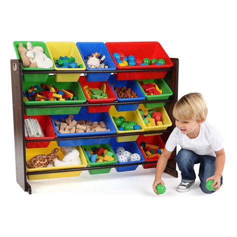 Tot Tutors Super Sized Kids Toy Storage Organizer W 16 Plastic Bins