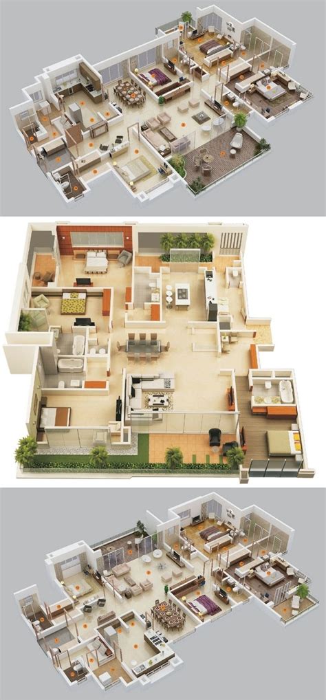 4 Bedroom Apartmenthouse Plans