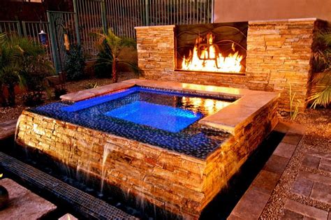 Stunning Backyard Hot Tub With Water Fall Hot Tub Outdoor Hot Tub