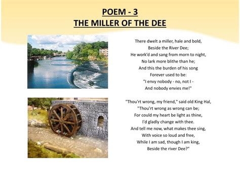 Ppt Poem 3 The Miller Of The Dee Powerpoint Presentation Id1919418