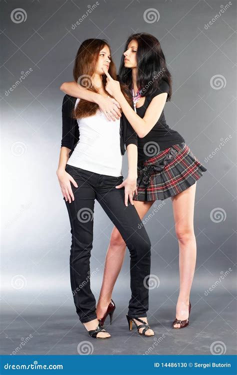 Twee Sexy Meisjes Stock Foto Image Of Achtergrond Leuk 14486130