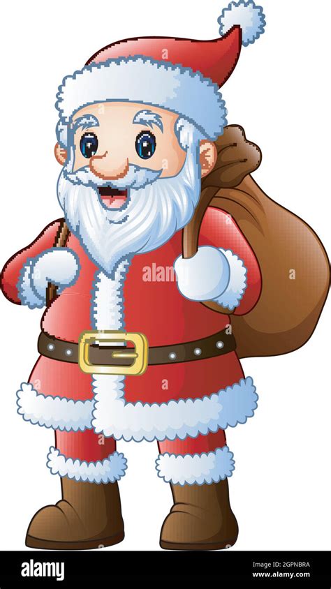 Vector Illustration Of Santa Claus With Carrying Sack Stock Vector