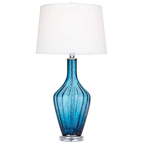 Possini Euro Elin Blue Fluted Art Glass Table Lamp 6p899 Lamps Plus