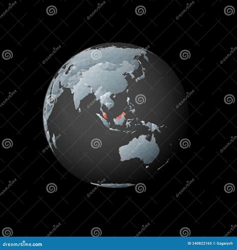 Low Poly Globe Centered To Malaysia Stock Vector Illustration Of