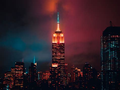 Empire State Building Night Wallpaper 4k