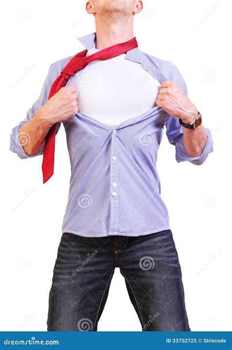 Image Of Young Man Tearing His Shirt Off Isolated Stock Image Image