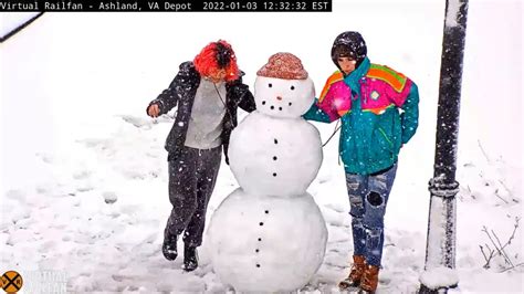 Webcam Caught Building A Snowman YouTube