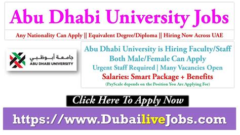 Abu Dhabi University Jobs Vacancies 2024 Hiring Urgent Now Jobs In
