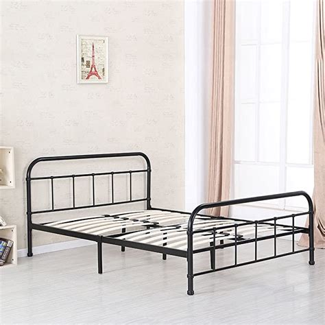 Ikayaa Metal Platform Bed Frame With Headboard And