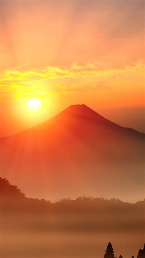 Sunrise Mt Fuji Japan 4k 2720f Wallpaper Iphone Phone